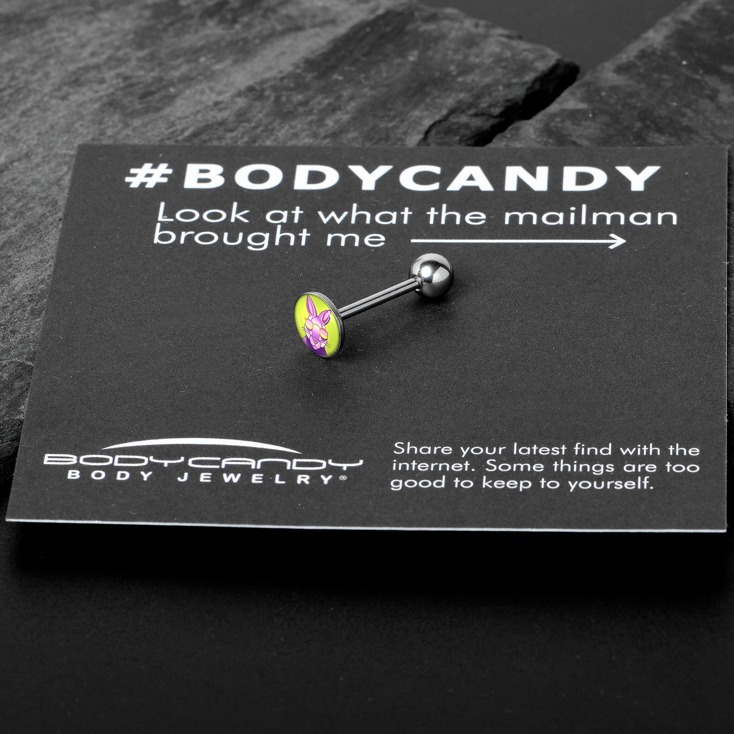 Cool Shades Bunny Barbell Tongue Ring by Onyx O