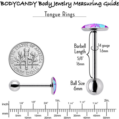 Purple Nautical Sand Dollar Barbell Tongue Ring by Onyx O