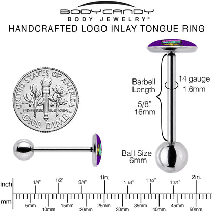 Colorful Lighting SLAY Barbell Tongue Ring by Onyx O