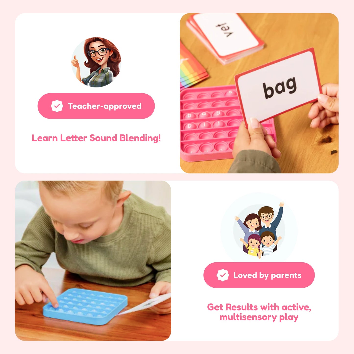 6 Extra CVC Fidget Mats (Word Pop)