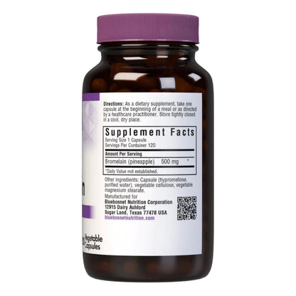 Bluebonnet Super Bromalain 500mg (2400 GDU/gm) 120 Vegetable Capsules
