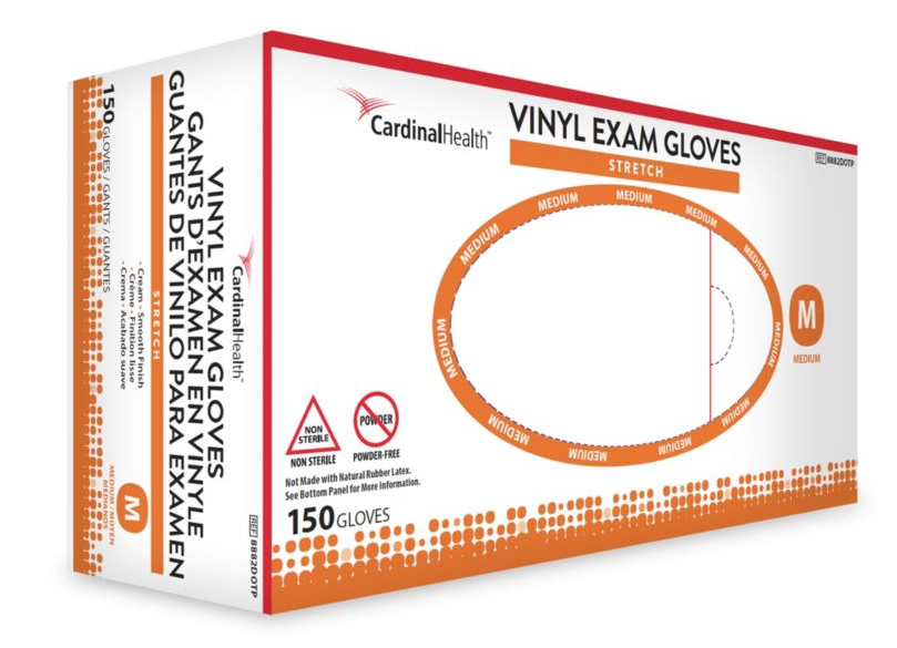 Exam Glove ESTEEM™ Medium NonSterile Stretch Vinyl Standard Cuff Length Smooth Cream Not Rated - 8882DOTP