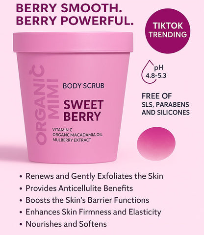 ORGANIC MIMI, BODY SCRUB SWEET BERRY, 250 g