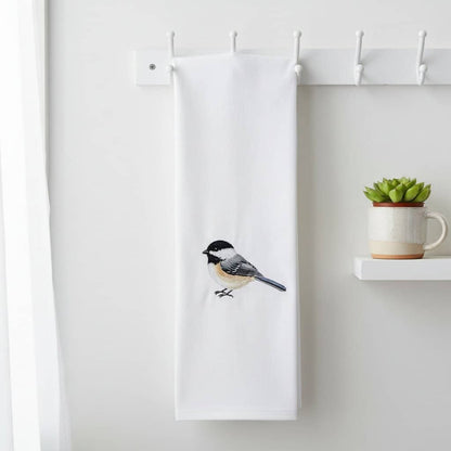 100% Cotton Tea Towels with Bird Embroidery - Kitchen Towels