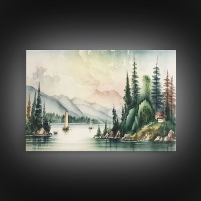 Life On The Lake, Framed Canvas Print, Wall Art, Lakehouse Art