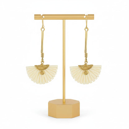 Brass & Bone Drop Earrings for Women | Koa