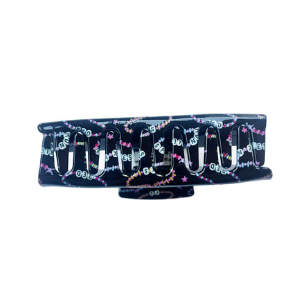 Friendship Bracelets on Black Claw Clip