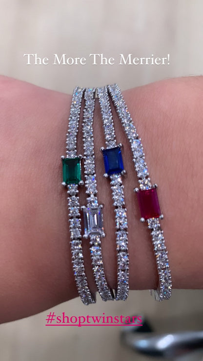 Rhodium Plated Cz Tennis Bracelet