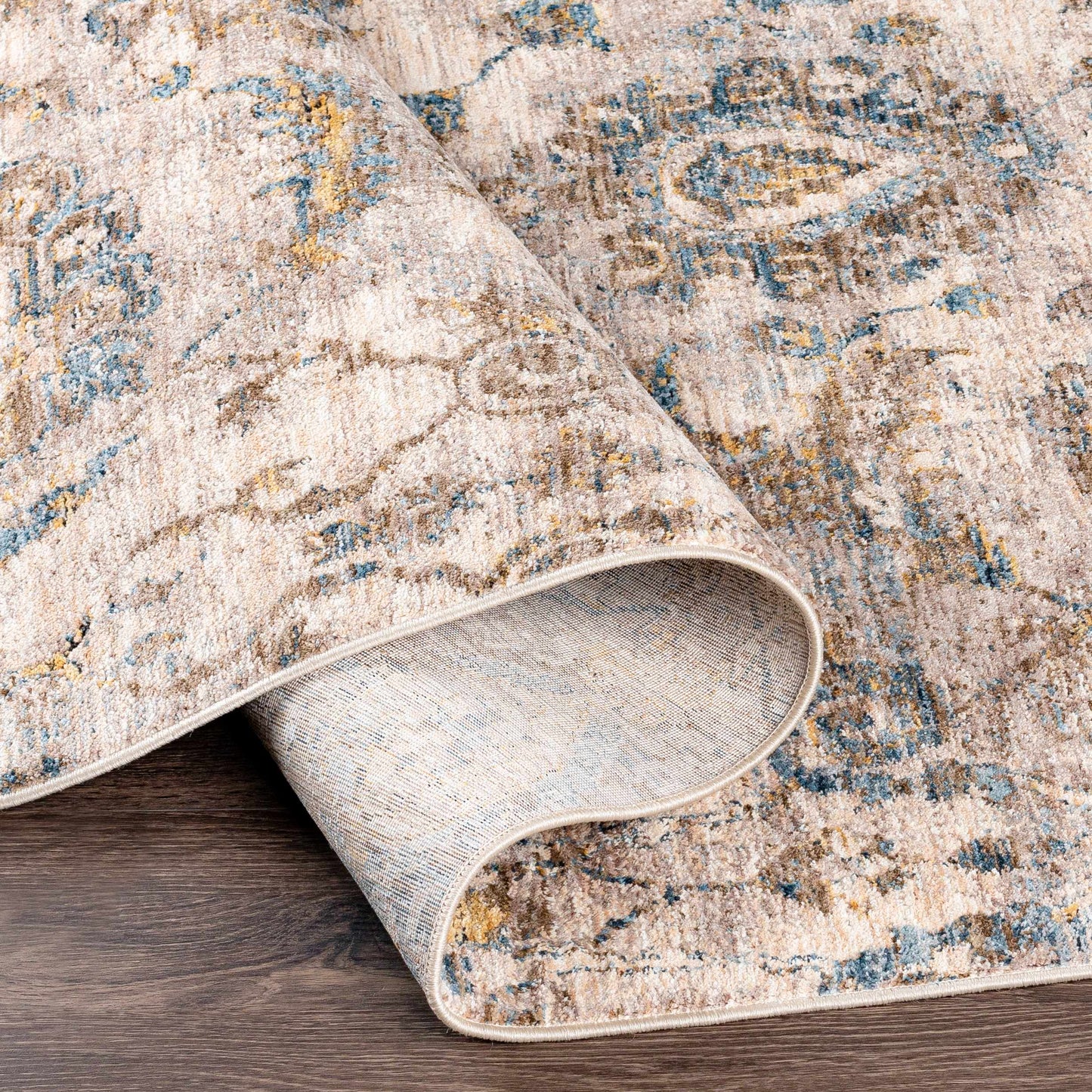 Morinville Teal Floral Rug