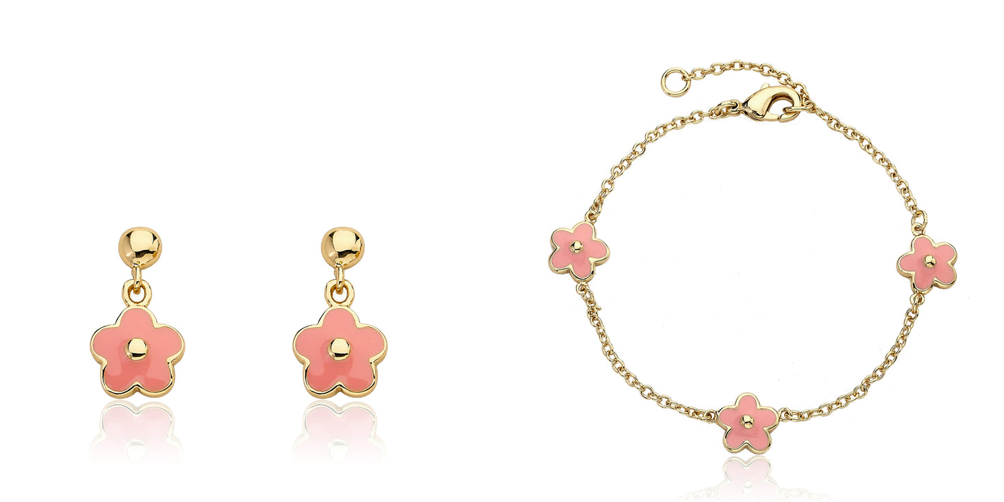 Enamel Flower Bracelet