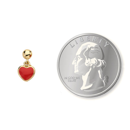 Enamel Heart Dangle Earring