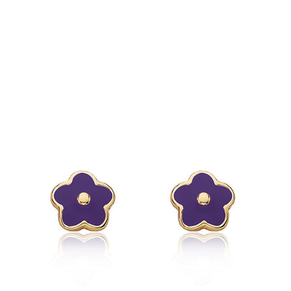 Enamel Flower Stud Earring