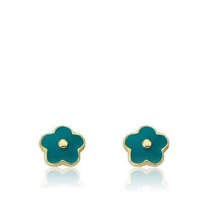 Enamel Flower Stud Earring