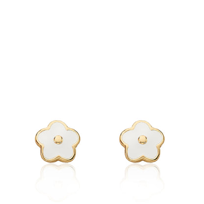 Enamel Flower Stud Earring
