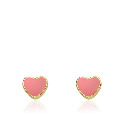 Enamel Heart Stud Earring