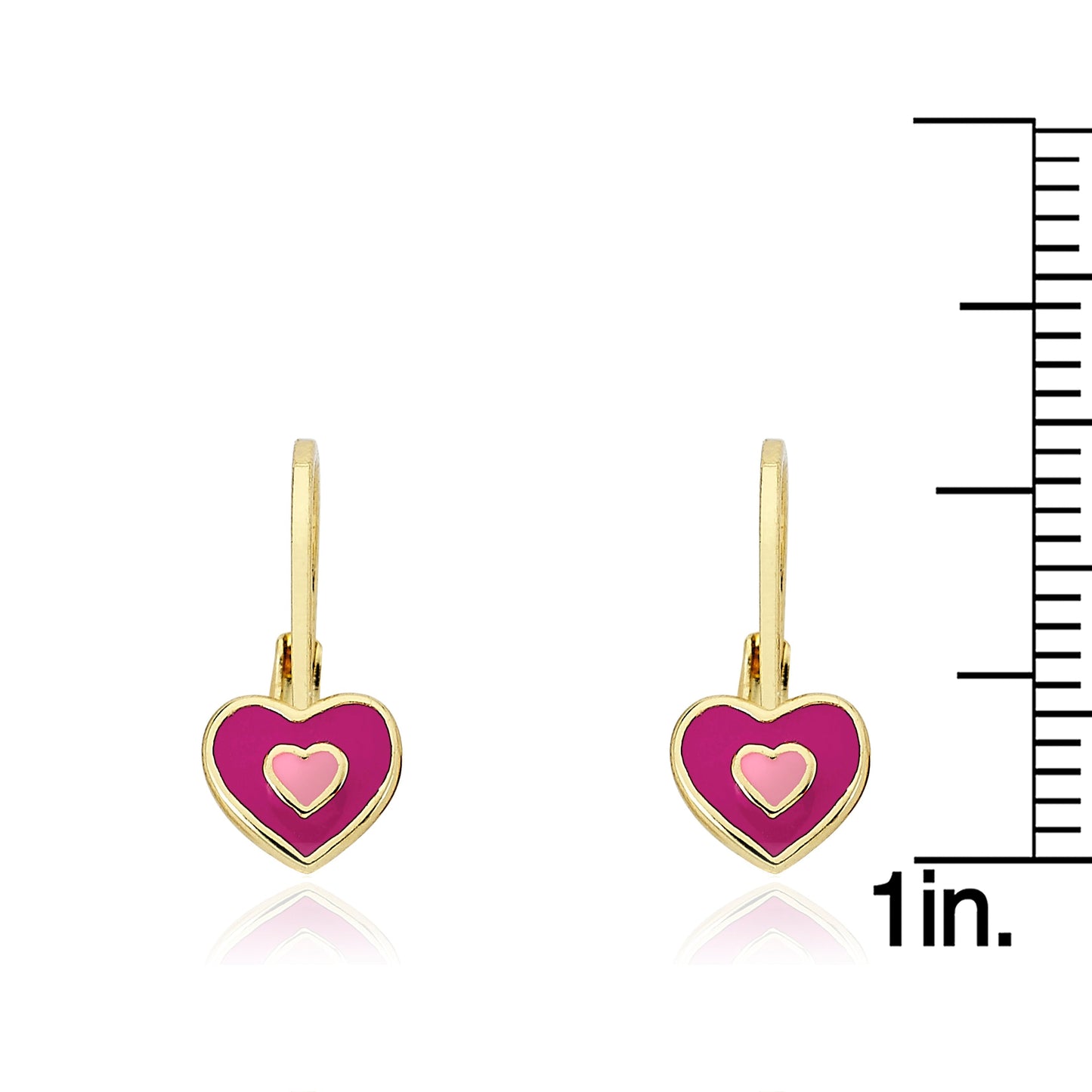 Enamel Double Love Earring