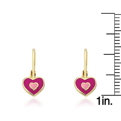 Enamel Double Love Earring