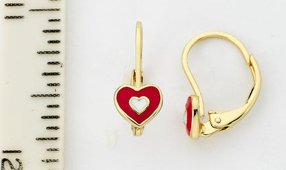 Enamel Double Love Earring