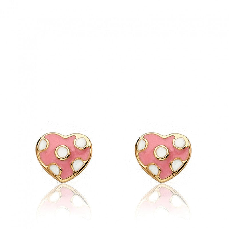 Enamel Polka Dot Heart Earring