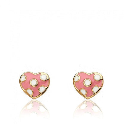 Enamel Polka Dot Heart Earring