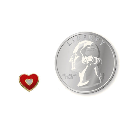 Enamel Heart Stud Earring