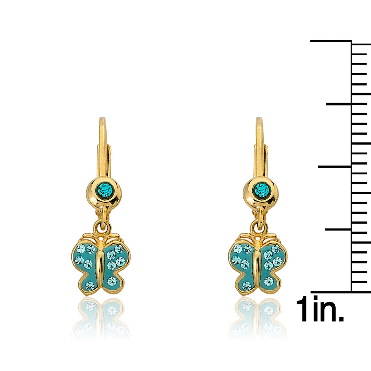 Crystal Butterfly Dangle Circle Earring