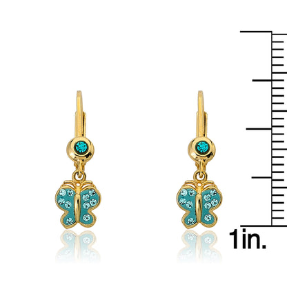 Crystal Butterfly Dangle Circle Earring