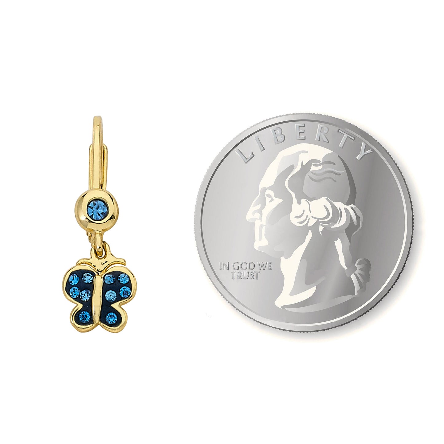 Crystal Butterfly Dangle Circle Earring