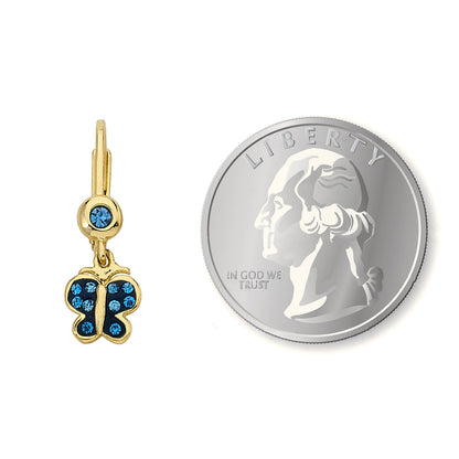 Crystal Butterfly Dangle Circle Earring