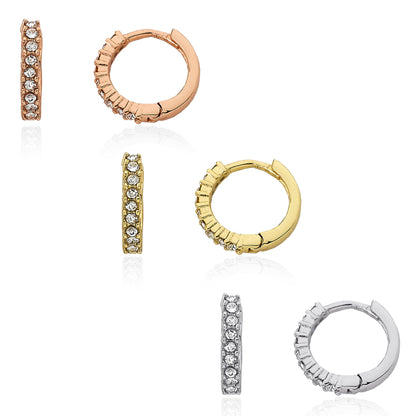 Tiny Crystal Huggy Earring