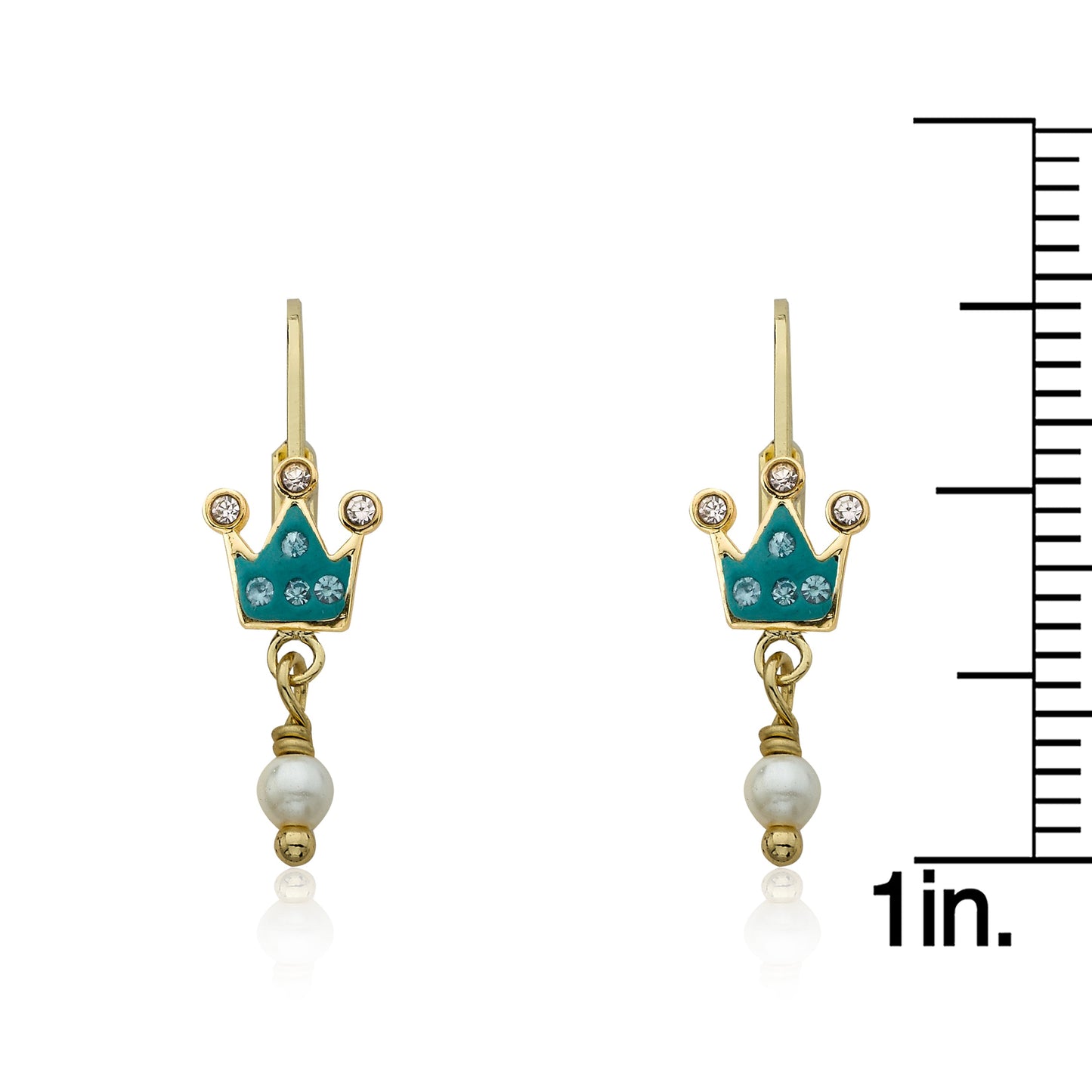 Crystal Crown & Pearl Dangle Earring