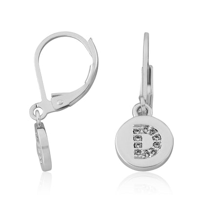 Classic! Initial Disc Leverback Earring