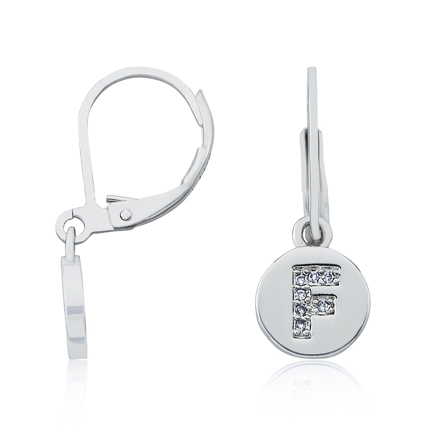 Classic! Initial Disc Leverback Earring