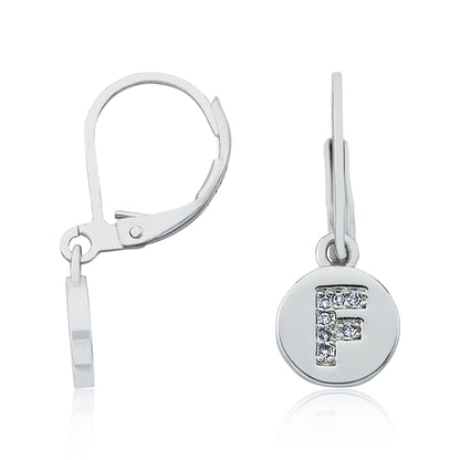 Classic! Initial Disc Leverback Earring