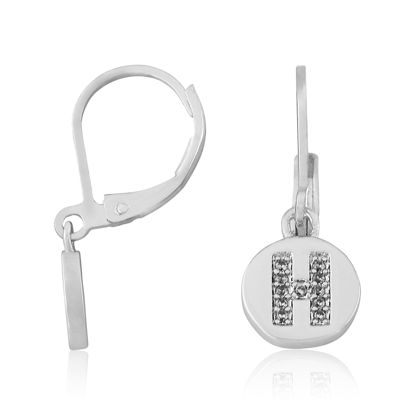 Classic! Initial Disc Leverback Earring