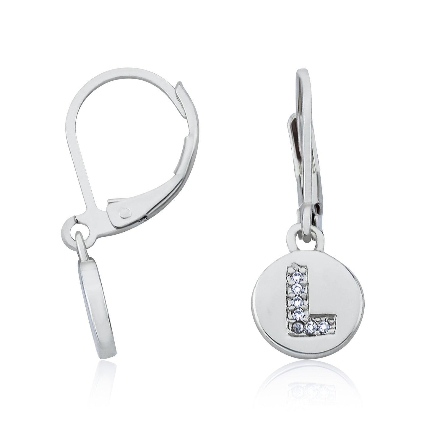 Classic! Initial Disc Leverback Earring