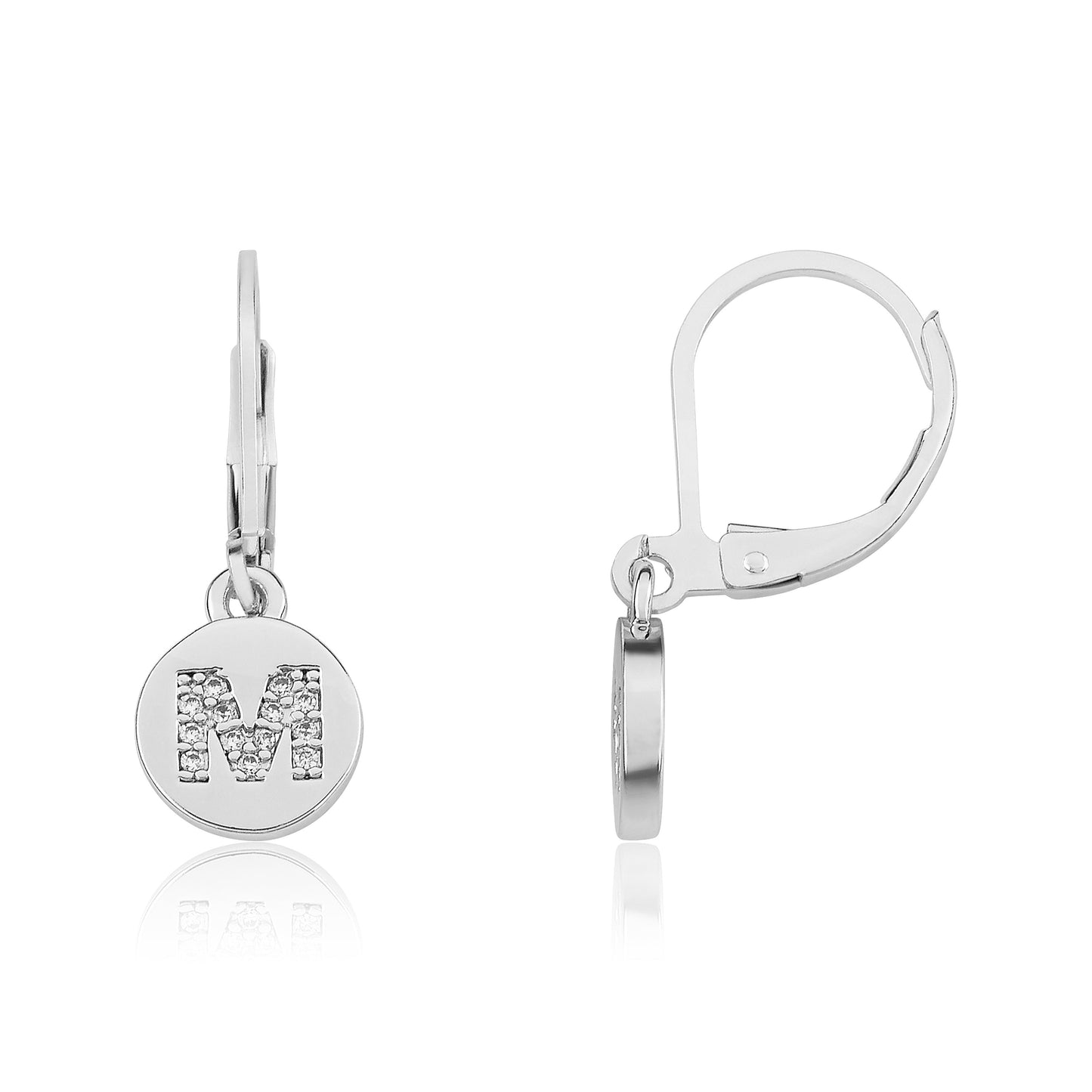Classic! Initial Disc Leverback Earring