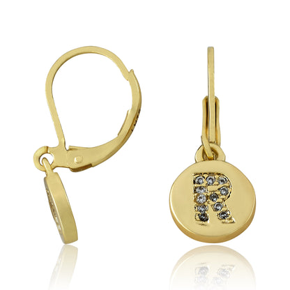 Classic! Initial Disc Leverback Earring