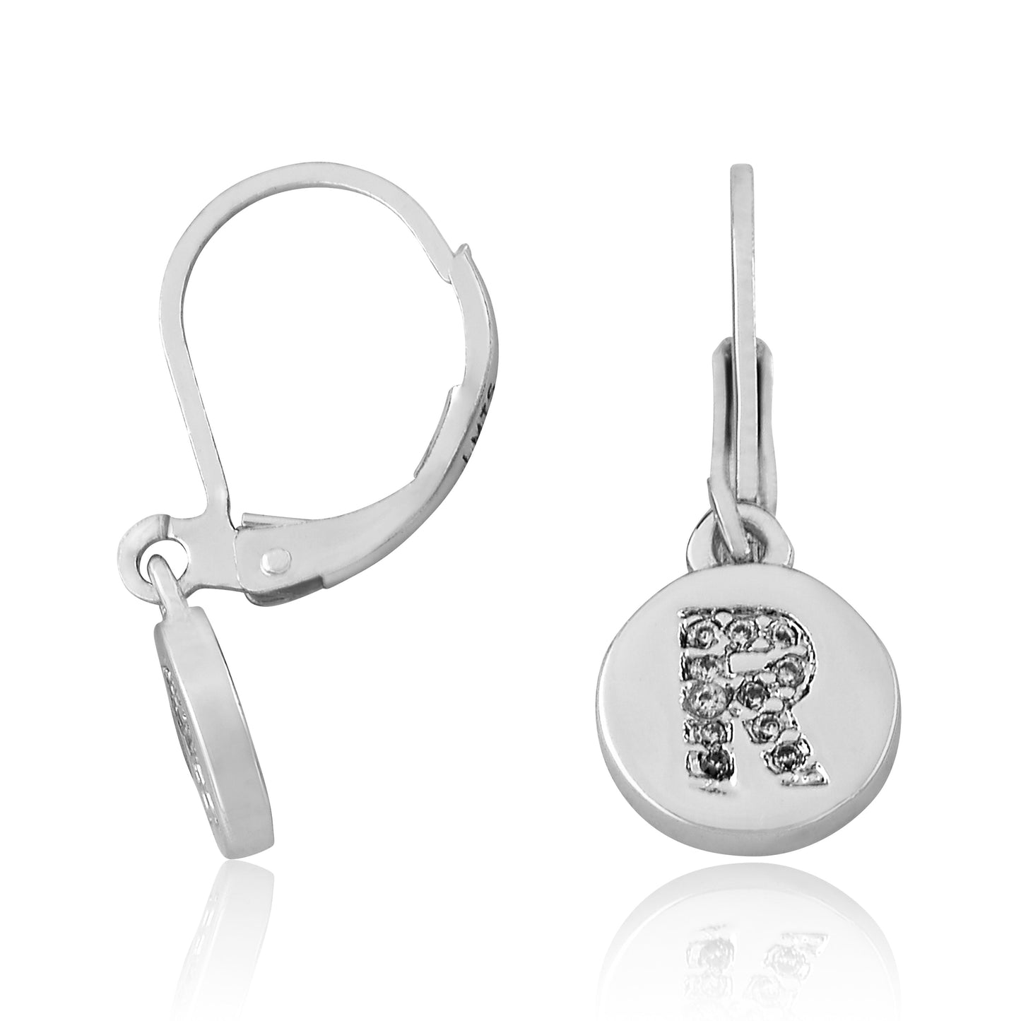 Classic! Initial Disc Leverback Earring