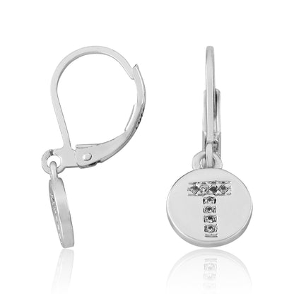 Classic! Initial Disc Leverback Earring