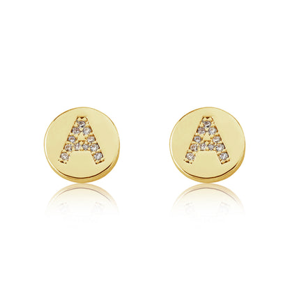 LMTS Classic! Initial Disc Stud Earring