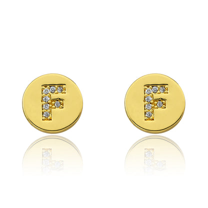 LMTS Classic! Initial Disc Stud Earring