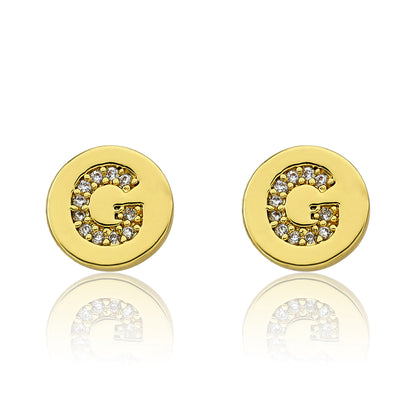 LMTS Classic! Initial Disc Stud Earring