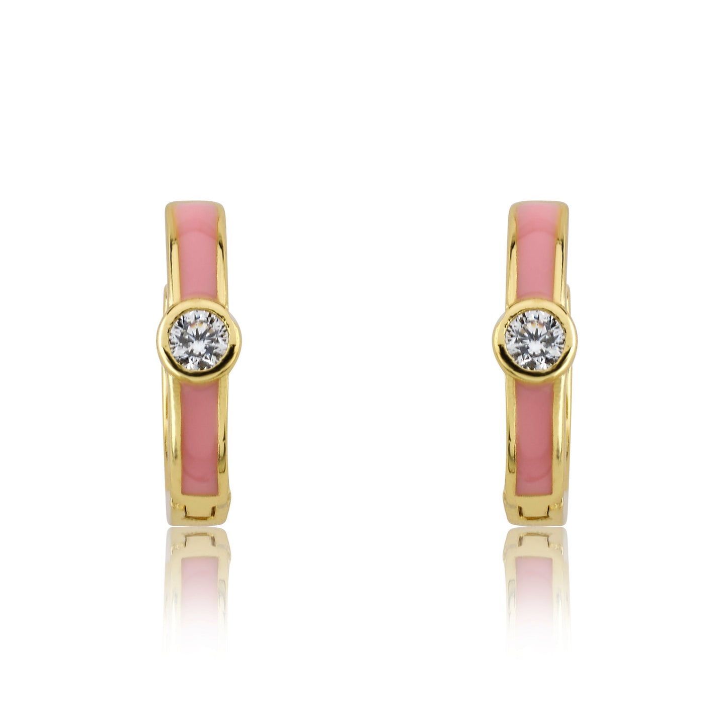 Cz Enamel Huggy Earring