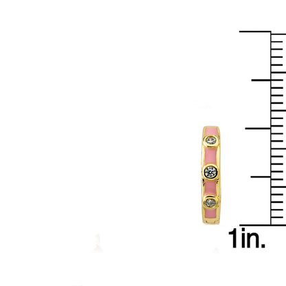 Triple Cz Enamel Huggy Earring