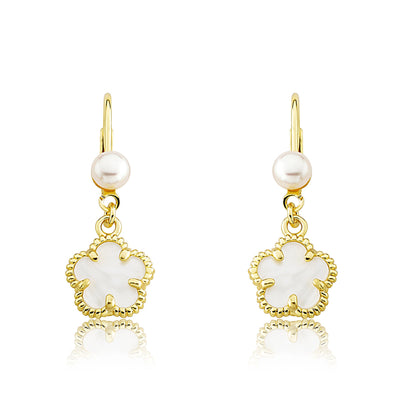 Mother of Pearl Flower Earring