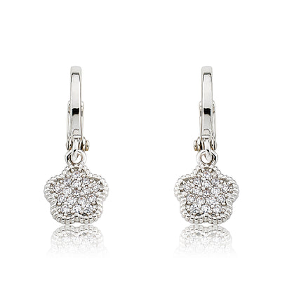 Micro Pave Flower Earring