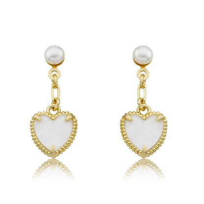 Mother of Pearl Heart Dangle Earring