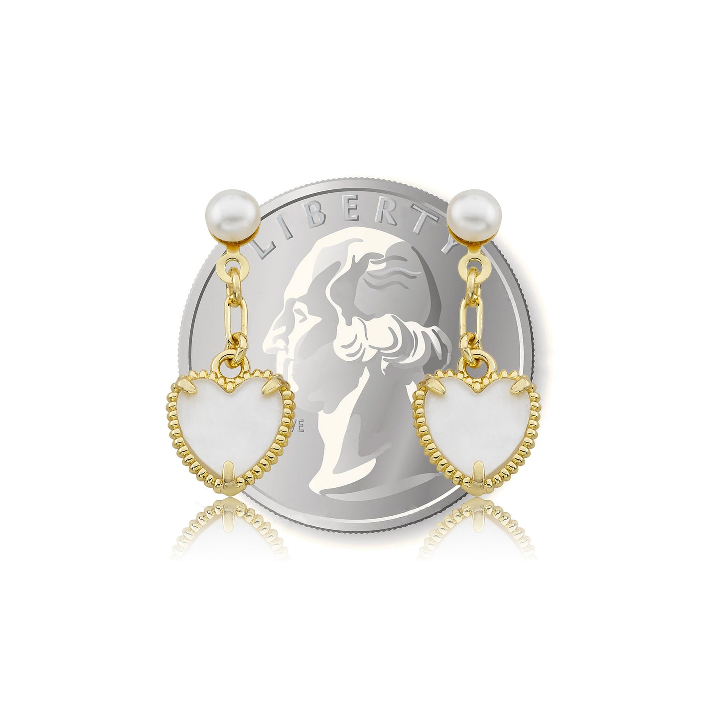 Mother of Pearl Heart Dangle Earring