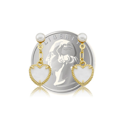Mother of Pearl Heart Dangle Earring
